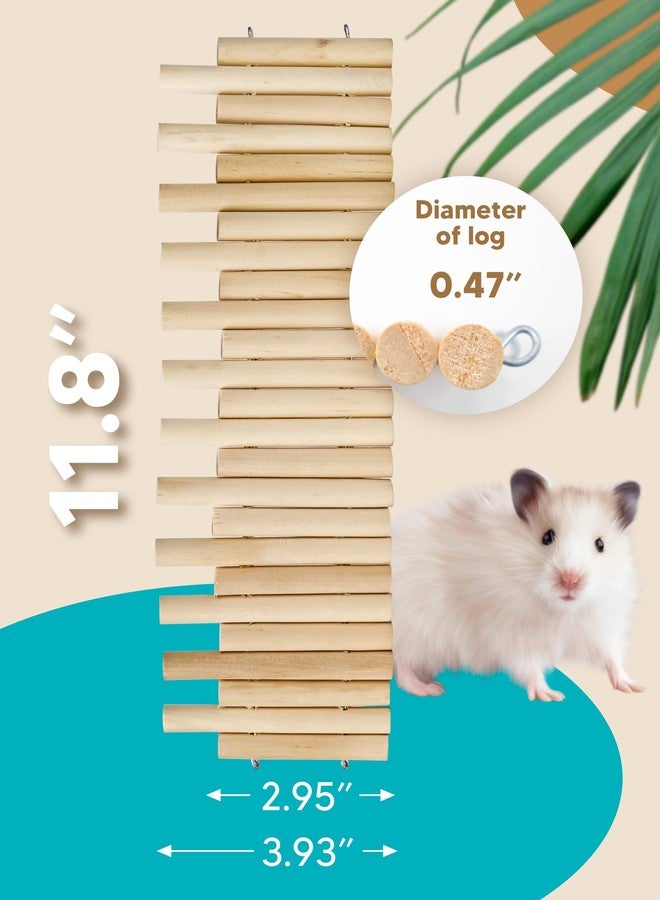 Duseu 2 PCS Wooden Hamster Fence, Bridge Cage Decor, Wooden Hamster Accessory 11.8in（3.93in High） - Image 2